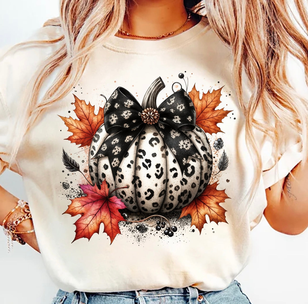 Fall Pumpkin with Black Bow