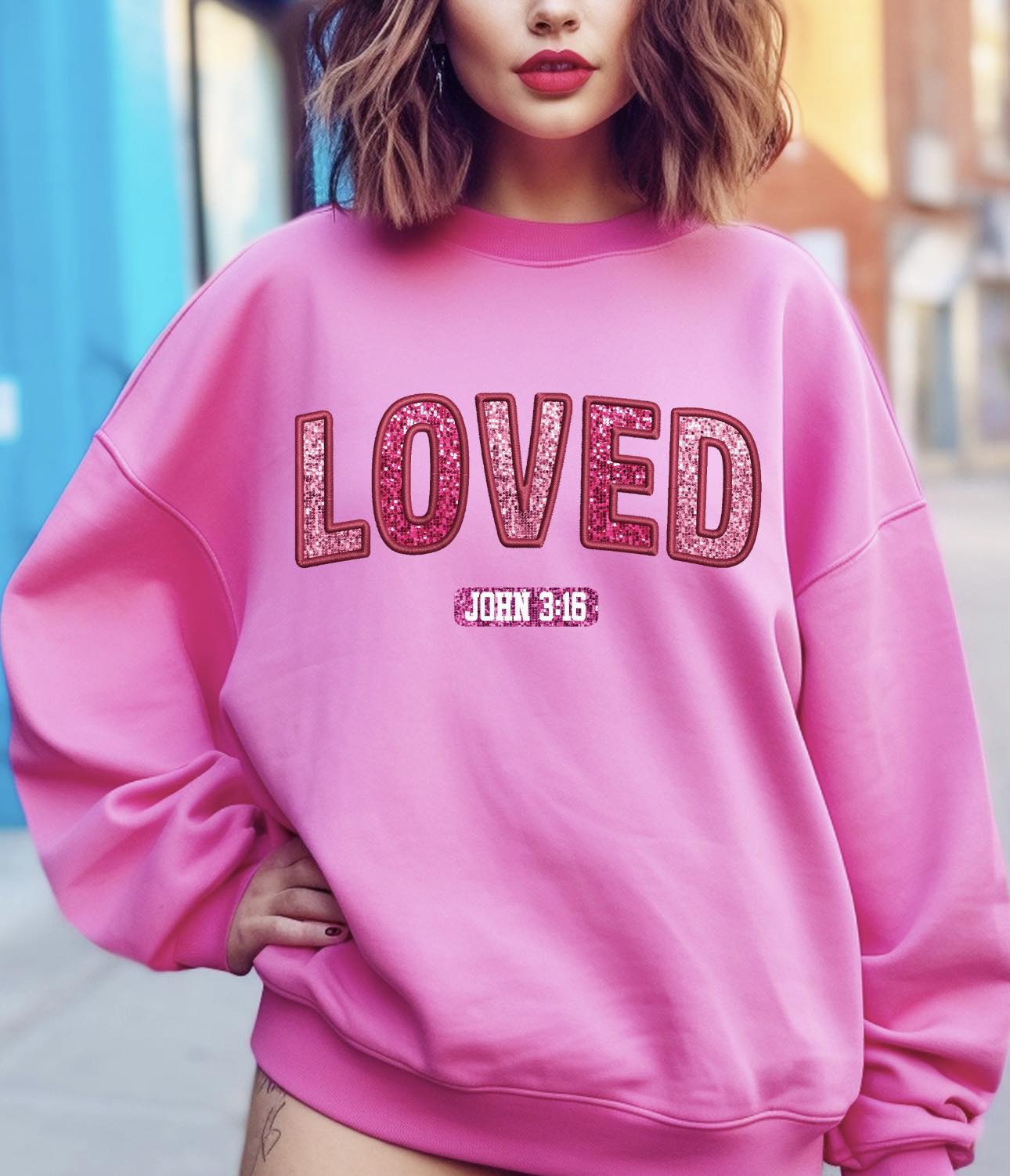 2015 Loved John 3:16 (Sequin Pink)