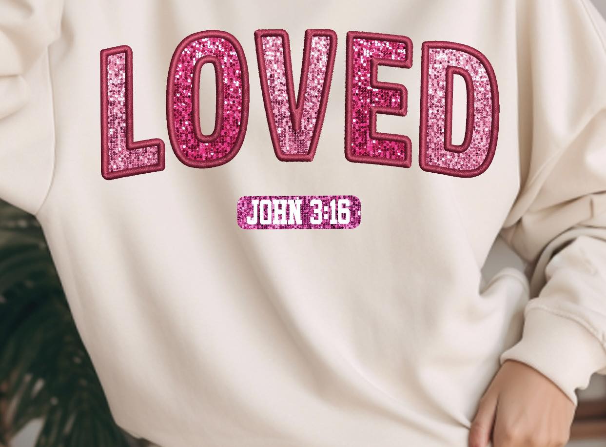 Loved John 3:16 (Sequin Pink)