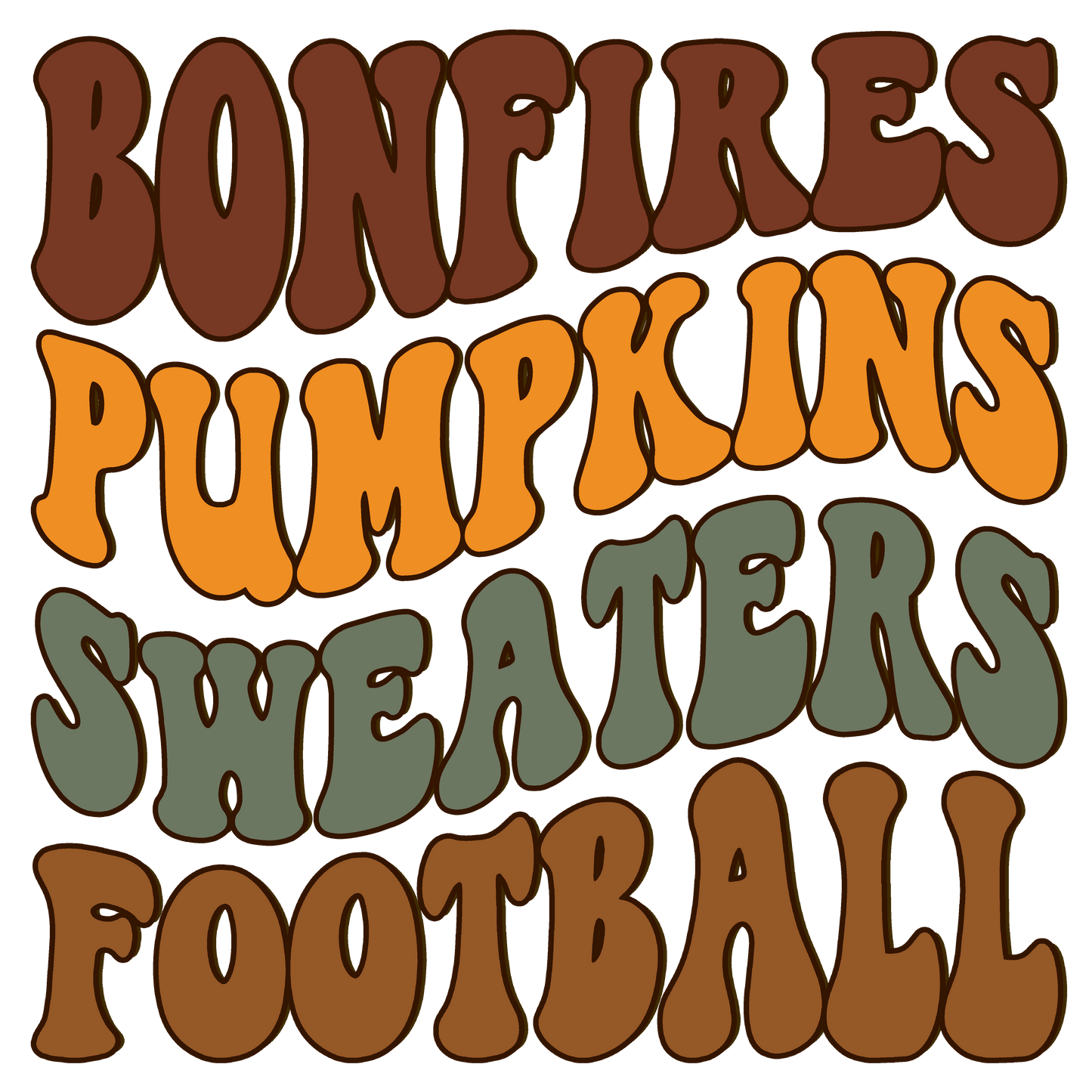 Bonfires Pumpkins Sweaters Football (TRF-6510)