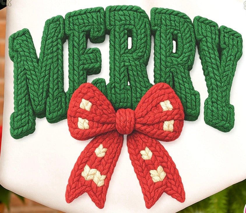 269- Merry with bow - faux knit