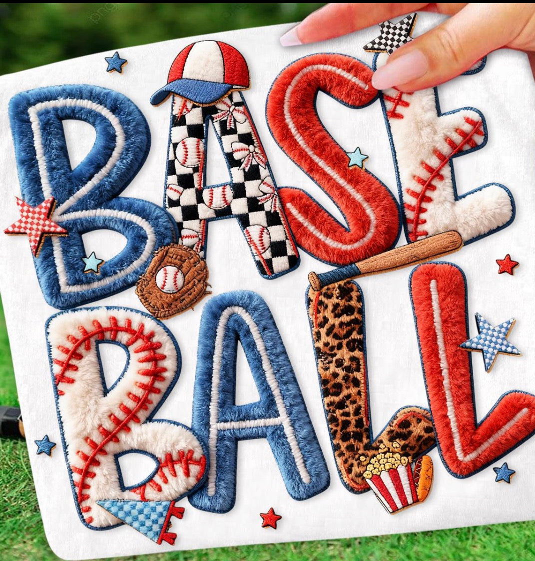 342- Baseball faux yarn