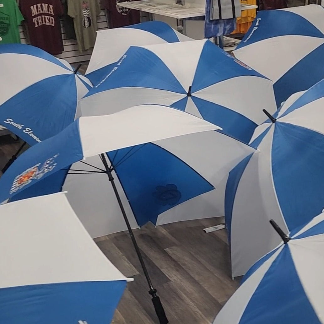 School Spirit Umbrella - White/Royal