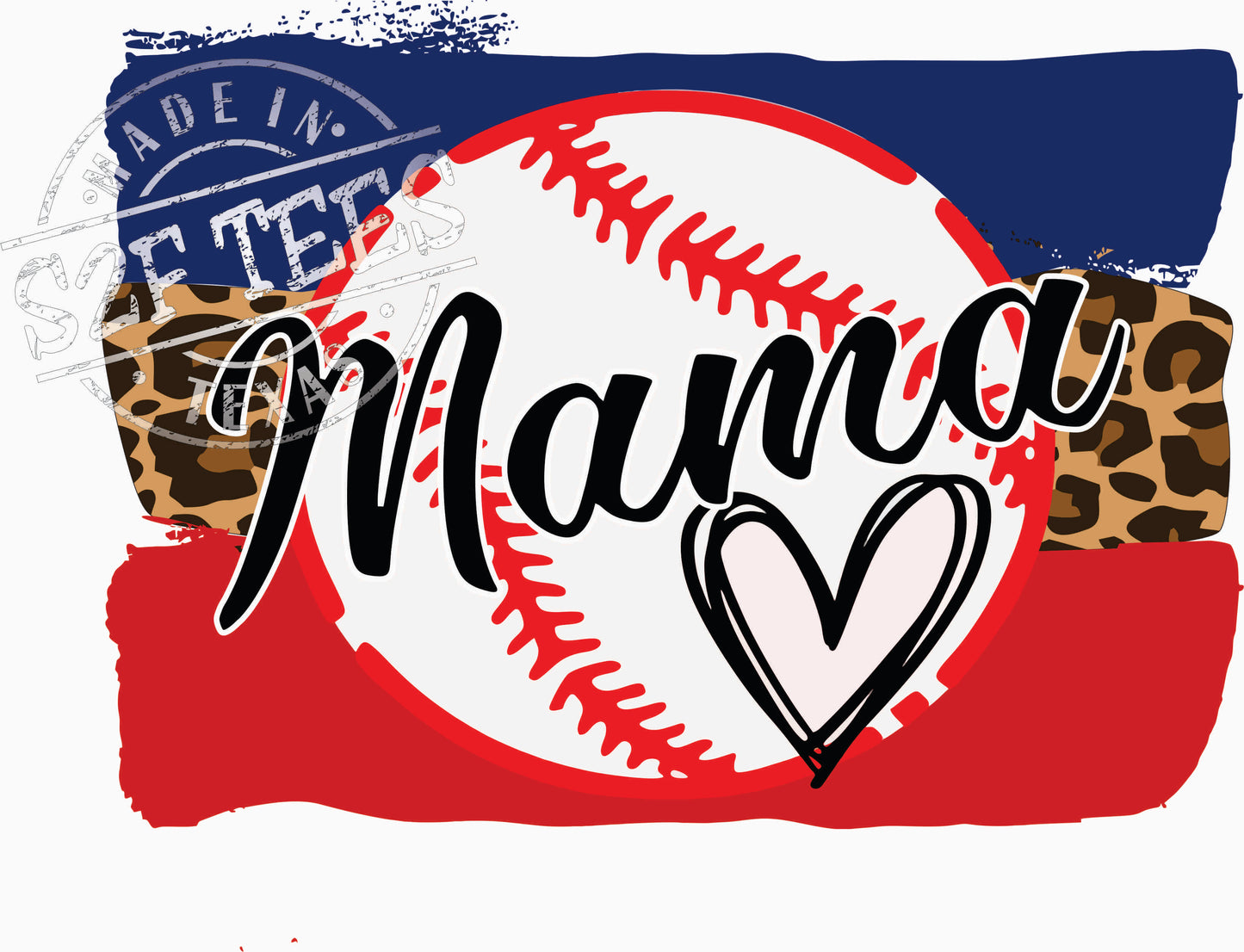 Baseball Mama Red Blue