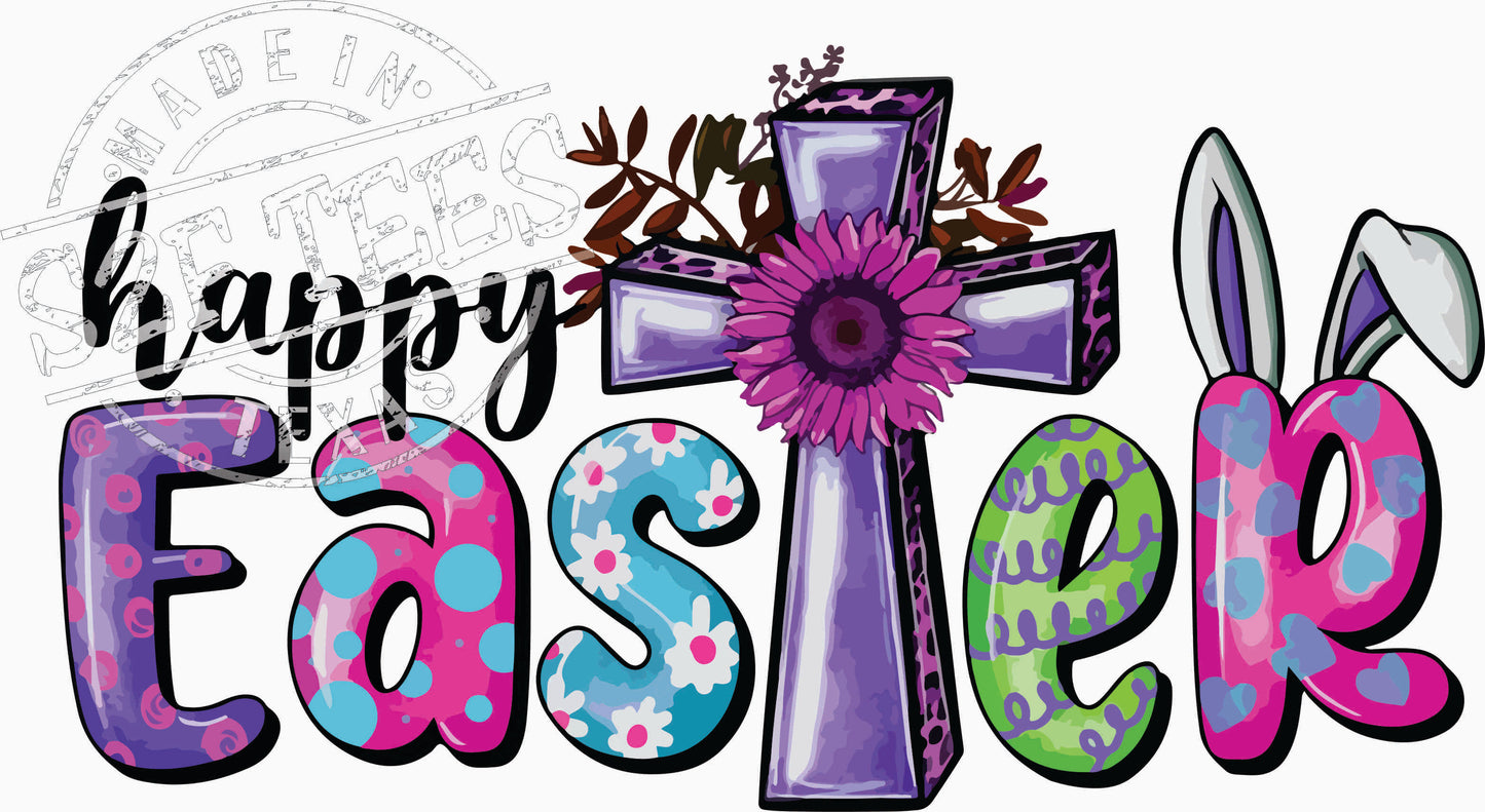Happy Easter 4 Purple Cross (TRF-9470)