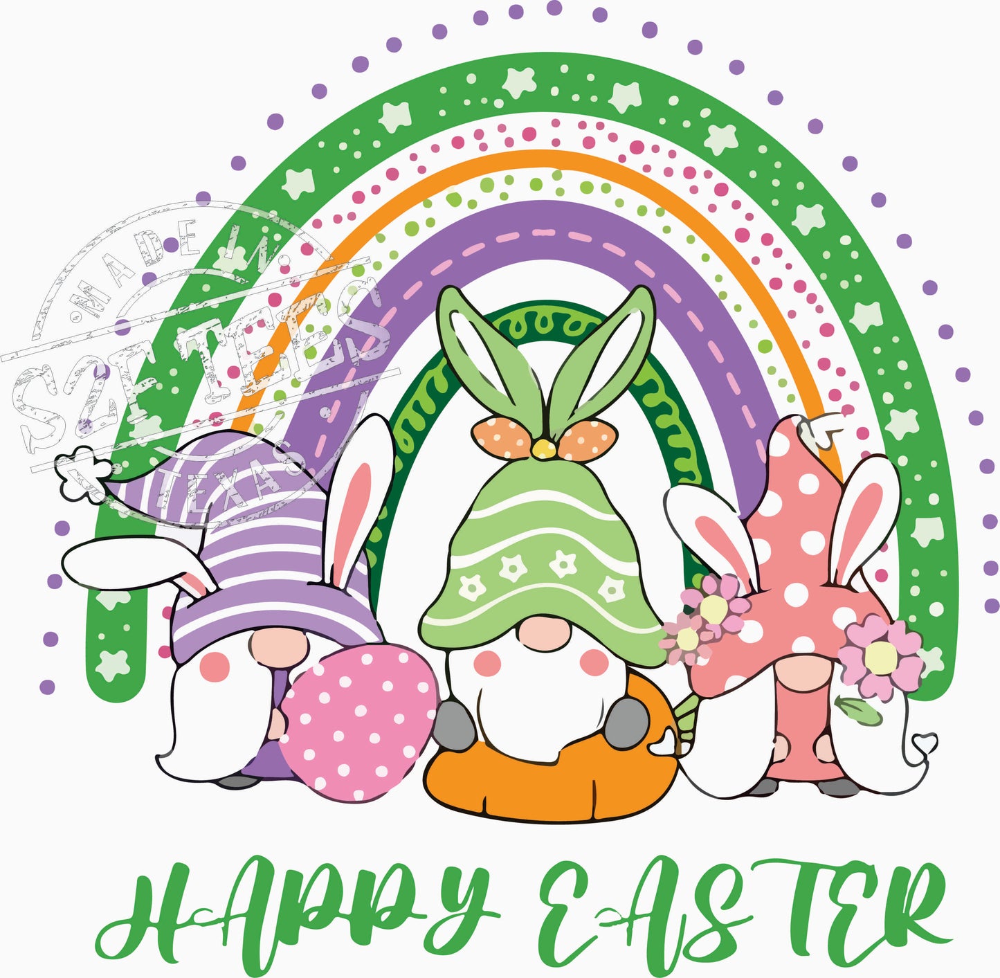 Happy Easter 16 Gnome Boho Rainbow