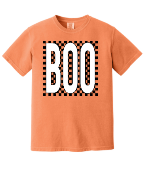 Boo Checkered-Comfort Colors