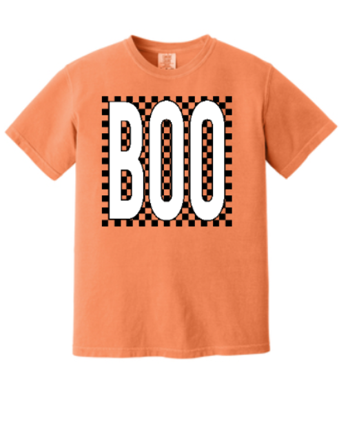 TRANSFER - Boo Checkered-Comfort Colors