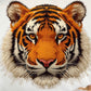 302- faux embroidered tiger head