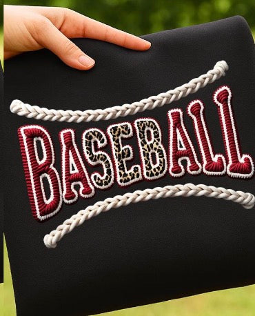 340- Baseball- faux knit