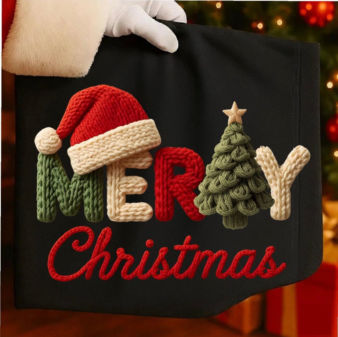 266 - Merry Christmas faux knit