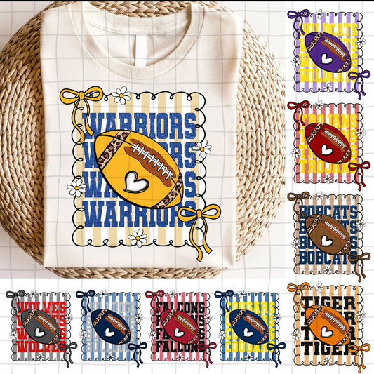 232 Mascot football bow stamp
