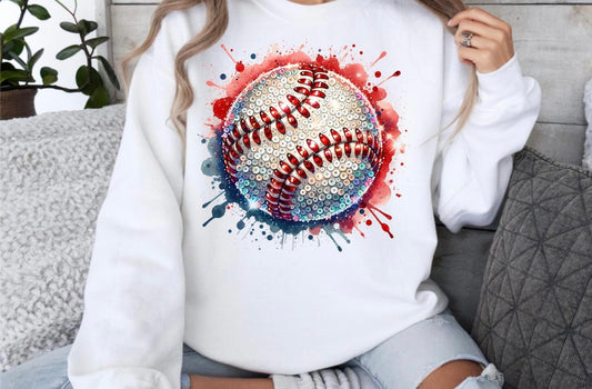 047 Faux sequin Baseball Splatter