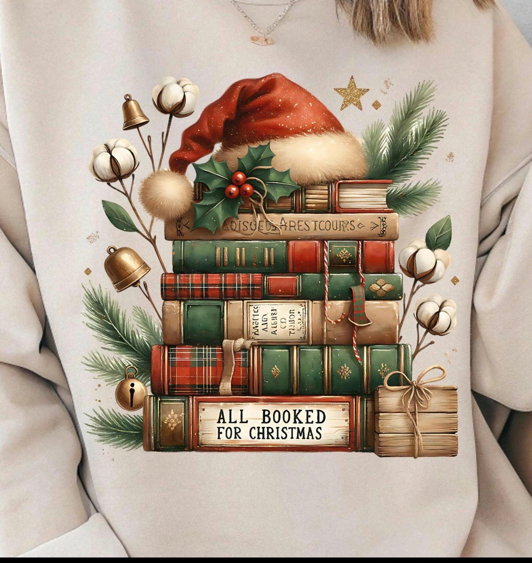 280-Book Christmas Tree with Santa Hat