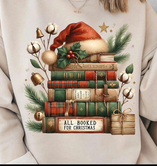 280-Book Christmas Tree with Santa Hat