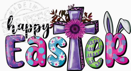 TRANSFER - Happy Easter 4 Purple Cross