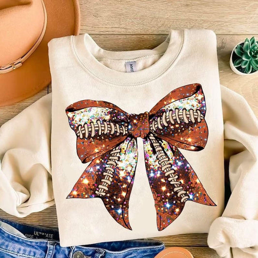 TRANSFER - Glistening Football Bow