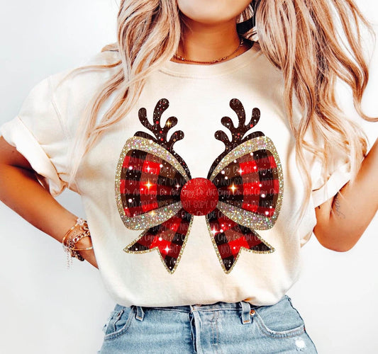 TRANSFER - Christmas Rudolph Bow