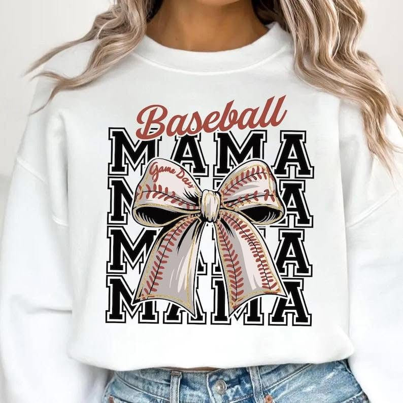 038 Baseball Mama Bow