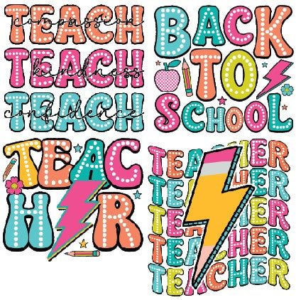 Back to School Teacher DTF Pack (10 Prints)