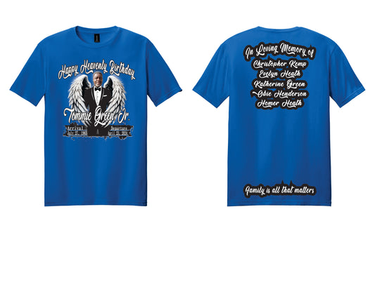 Tommie Green Jr - Happy Heavenly Birthday Memorial Tee