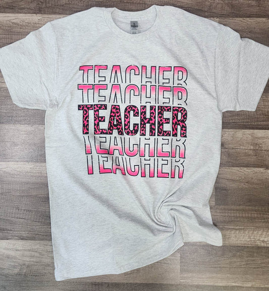 TEACHER Split Leopard and Pink