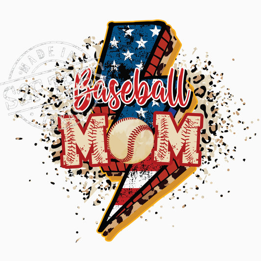 Baseball Mom Lightning Bolt