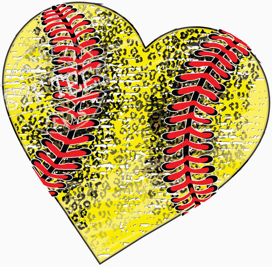 Softball Heart Grunge